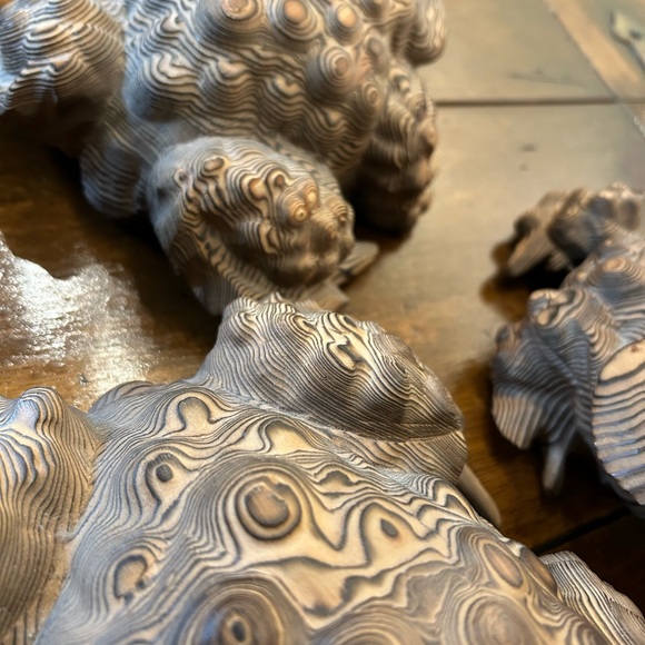 3 cryptomeria Japanese frog carvings - Picture 8 of 10